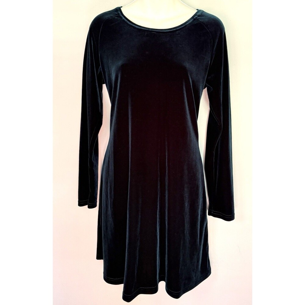 Vintage Moda Intl Velvet Dress Medium Rich Green Retro Party 90s Y2K